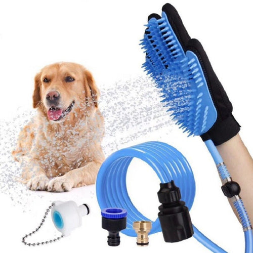 3 - in - 1 Pet Bathing & Massage Glove Sprayer | Dog & Cat Shower Brush with Water Comb - Happy paws world