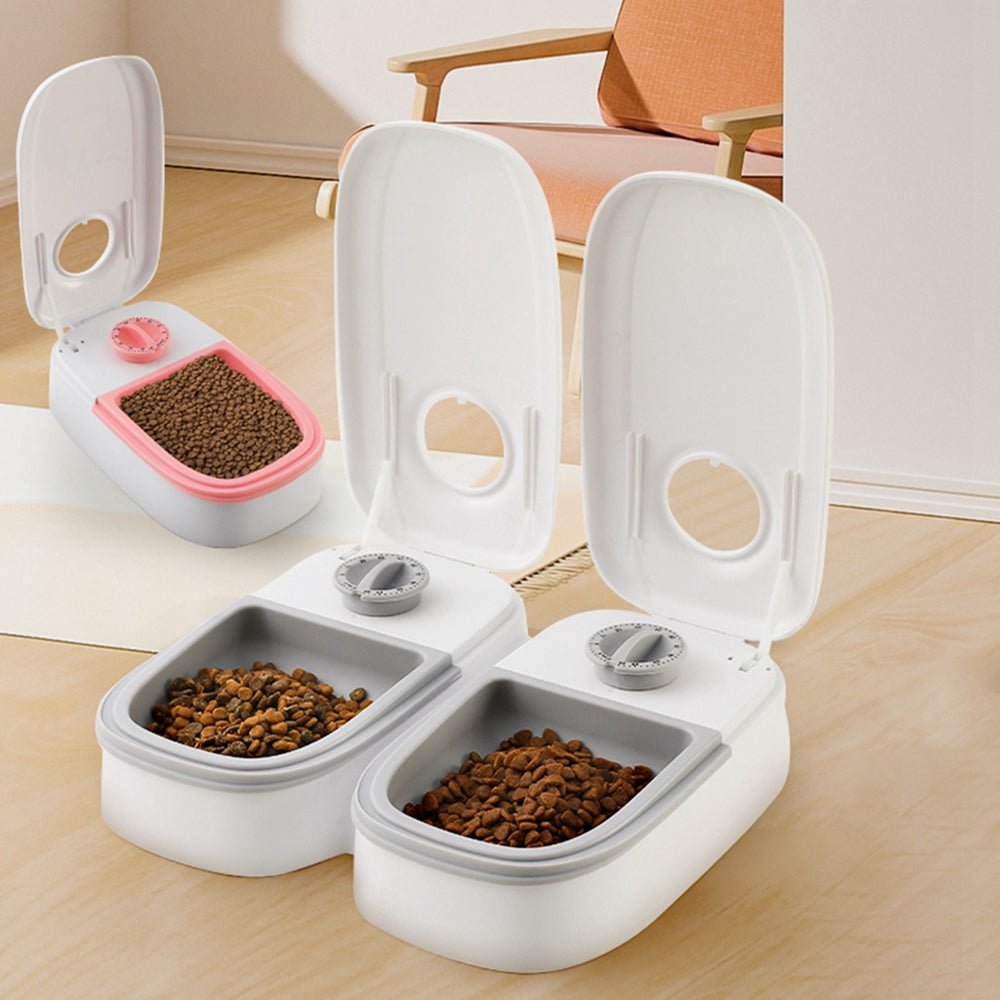 Automatic Pet Feeder Smart Food Dispenser For Cats Dogs Timer Stainless Steel Bowl Auto Dog Cat Pet Feeding Pets Supplies - Happy paws world