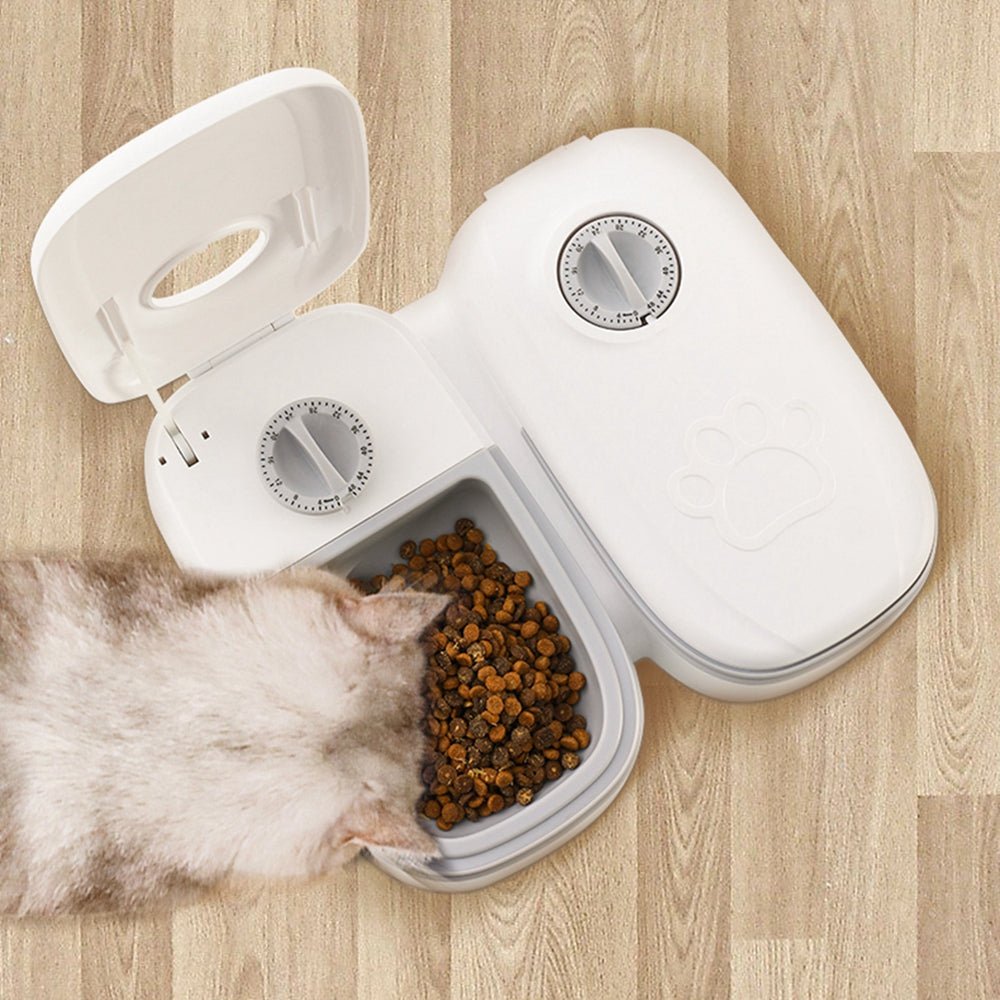 Automatic Pet Feeder Smart Food Dispenser For Cats Dogs Timer Stainless Steel Bowl Auto Dog Cat Pet Feeding Pets Supplies - Happy paws world