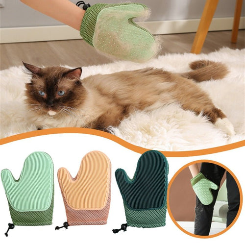 Cat Hair Glove Pet Fur Remover Glove Dog Grooming Glove Brush For Shedding Pet Hair Remover Mitt Cleaner Grooming Glove - Happy paws world