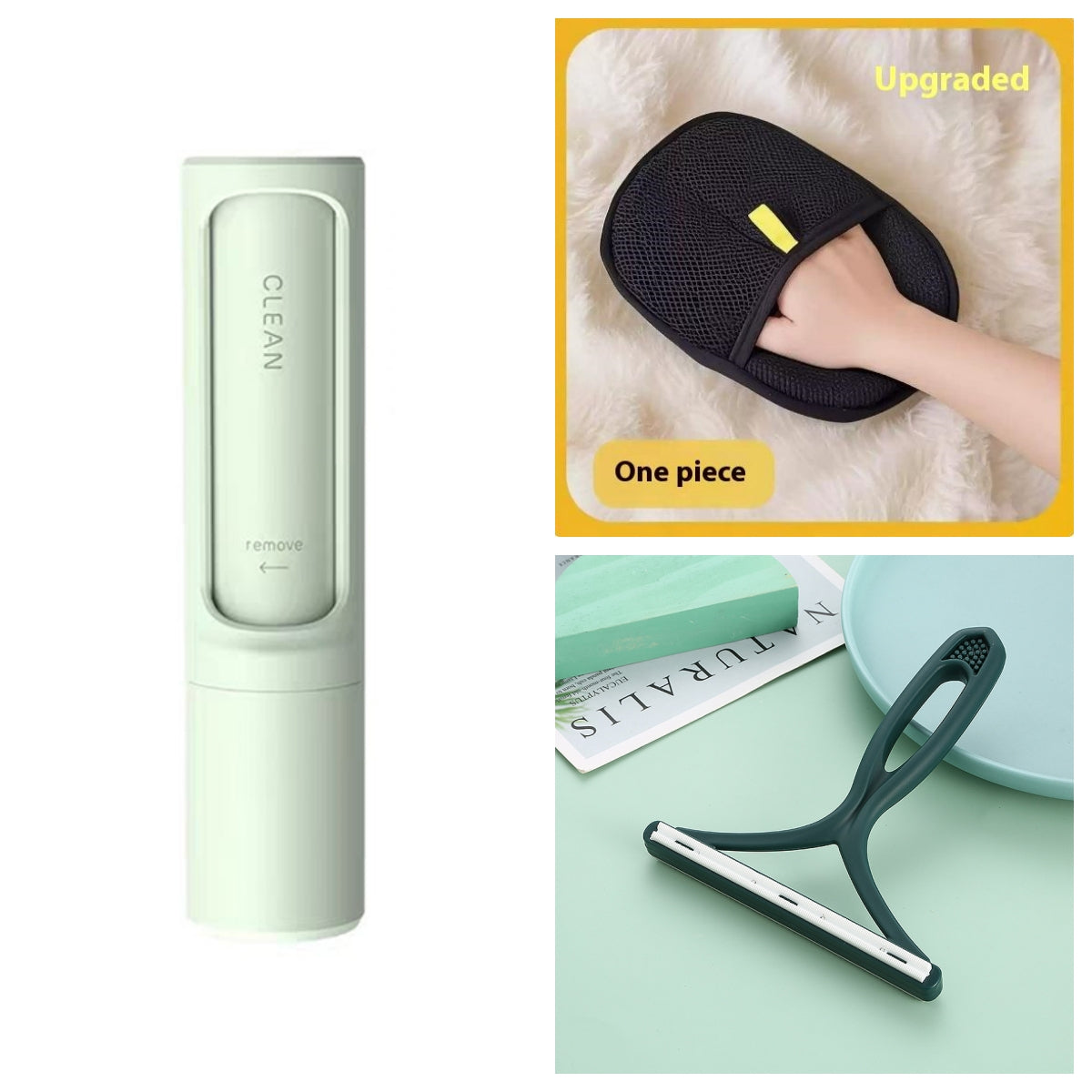 2-1 Reusable Pet Hair Remover Brush Lint Roller Portable Effective Self Cleaning Tool for Cat Dog Fur Hair Dust Removal Brush 2-1 Reusable Pet Hair Remover Brush Lint Rolle