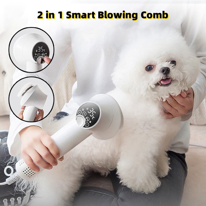 Smart Pet Hair Dryer Dog Golden Retriever Cat Grooming Hairdressing Blow & Comb Silent No Harm Pet Cleaning Supplies Pet Products - Happy paws world